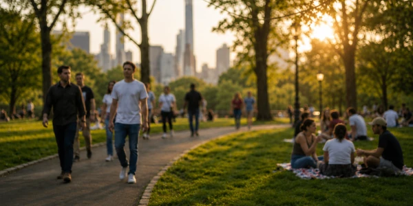 people walking in a park